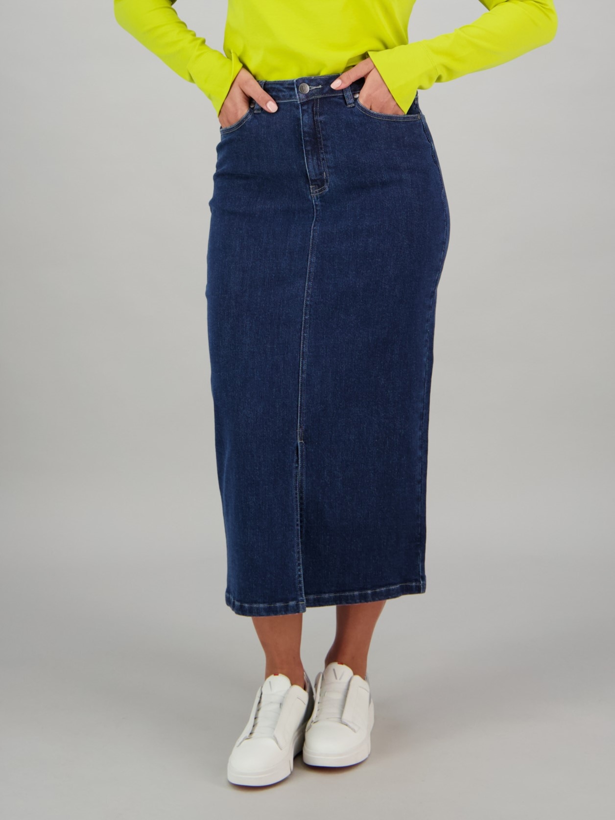 RE/DONE Mid Length Denim Skirt | Bloomingdale's