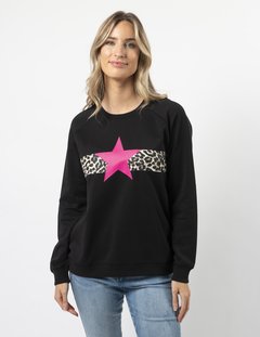 Stella + Gemma Classic Sweater with Neon Pink Star-style-MCRAES