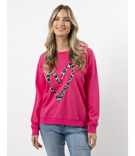 Stella + Gemma Classic Sweater with Leopard Heart