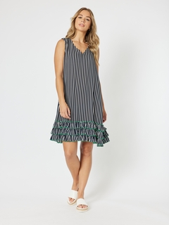 Threadz Stripe Frill Hem Dress-style-MCRAES