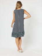 Threadz Stripe Frill Hem Dress