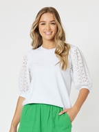 Threadz Kyla Lace Sleeve T-Shirt