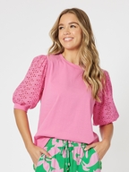 Threadz Kyla Lace Sleeve T-Shirt