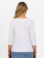 Vassalli Boat Neck Top with 3/4 Sleeve