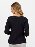 Vassalli Boat Neck Top with 3/4 Sleeve