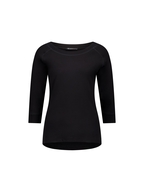 Vassalli Boat Neck Top with 3/4 Sleeve