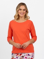 Vassalli Boat Neck Top with 3/4 Sleeve