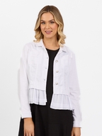 Vassalli Denim Jacket with Cotton Frill Hem 