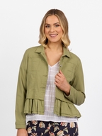 Vassalli Denim Jacket with Cotton Frill Hem 