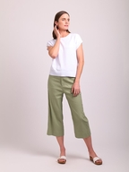 Oh Three Stretch Linen Wide Leg Trousers