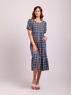 Memo Volume Sleeve Midi Dress