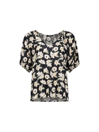 Vassalli V Neck Top with Floaty Sleeve