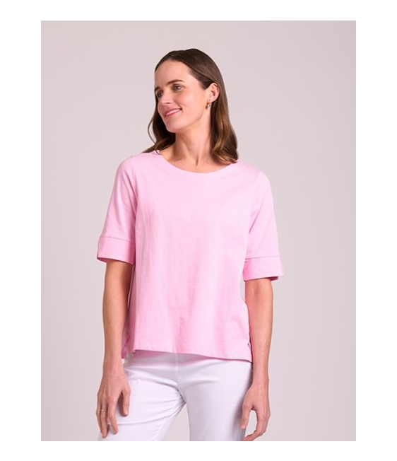 Esplanade Wide Neck Elbow Sleeve Tee