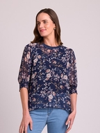 Memo Chiffon Rib Neck Top