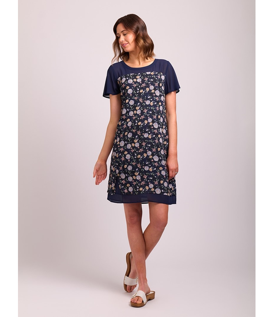 Memo Contrast Yoke Dress