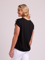 Memo Knit Back Round Neck Top