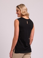 Memo Sleevless Woven Insert Top