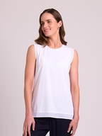 Memo Sleevless Woven Insert Top