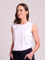 Memo Sleevless Woven Insert Top