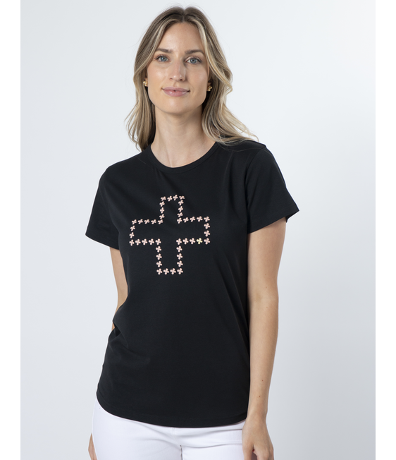 Stella + Gemma Antique Rose Cross T Shirt