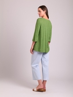 Memo Linen Swing Back Top