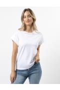 Stella + Gemma Embroidered Logo Cuff Sleeve Tee