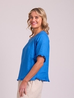 Preen Linen Ruffles & Scoop Hem Top