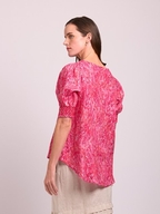 Preen Shirred Cuff Swing Linen Top