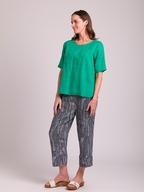 Oh Three Easy Fit Pleat Back Linen Top