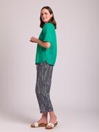 Oh Three Easy Fit Pleat Back Linen Top