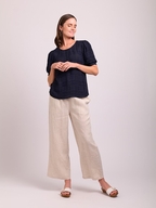 Oh Three Linen Wide Leg Trousers