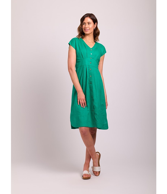 Oh Three Linen Button Front Dress