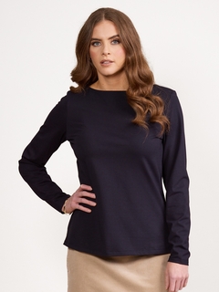 Vassalli Boat Neck Long Sleeve Top-style-MCRAES