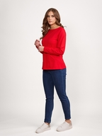 Vassalli Boat Neck Long Sleeve Top