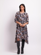 Memo Draped Hem Chiffon Dress