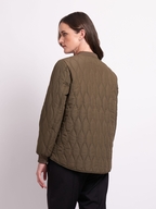 Foil Quilted Snap Jacket