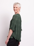 Foil Gathered Scoop Hem Top